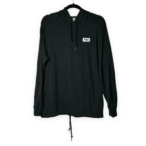 PINK Victorias Secret Black Long Sleeve  Hooded Top